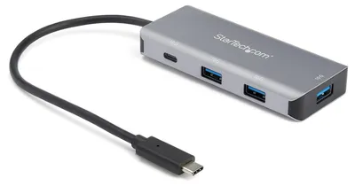 Obrázek produktu pro StarTech.com HB31C3A1CB, USB 3.2 Gen 2 (3.1 Gen 2) Type-C, USB 3.2 Gen 2 (3.1 Gen 2) Type-A, USB 3.2 Gen 2 (3.1 Gen 2) Type-C, 10000 Mbit/s, Černá, Šedá, Hliník, Plast, 0,25 m