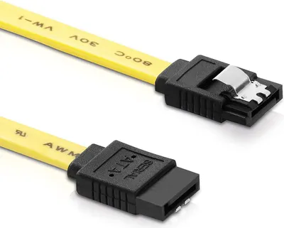 Produktbild von adaptare 31205 50 cm SATA-Kabel 6 GB/s mit Metall-Clip gelb