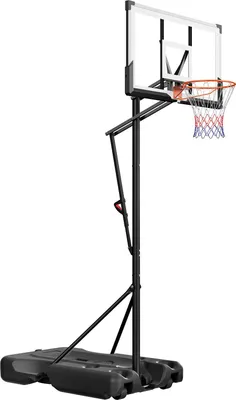 Immagine prodotto di SucceBuy Supporto portatile per pallacanestro regolabile in altezza fino a 3,05 m, canestro con struttura elevabile, rotelle e pannello posteriore in PC da 1371,6 mm, ideale per l'uso su terrazze