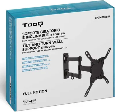 Produktbild von TooQ LP2142TNL-B, 106,7 cm (42"), 75 x 75 mm, 200 x 200 mm, -12 - 5°, 180°, Schwarz