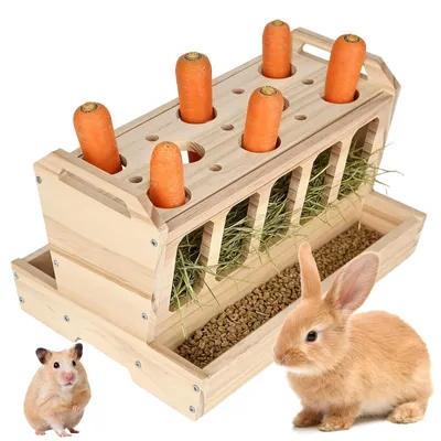 Productafbeelding van Grote Hooiruif van Natuurlijk Hout voor Konijnen en Cavia's