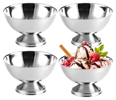 Imagen del producto de Solidchoice - Juego de 4 vasos de acero inoxidable para postres y bebidas