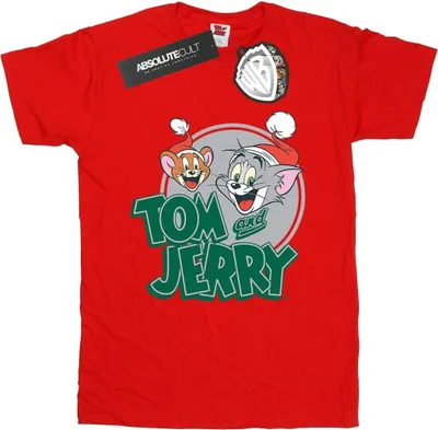 Produktbild von Tom And Jerry - "Christmas Greetings" T-Shirt für Damen BI46251 (XXL) (Rot)