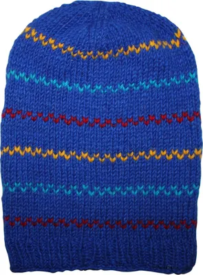 Produktbild von Oversize Wollmütze - dunkelblau - mehrfarbig - warme Strickmütze - Longsize Mütze