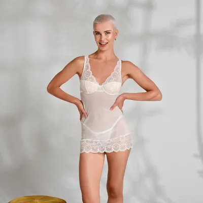 Produktbild von Obsessive - OB 853 - CHE - 2 chemise & thong white L/XL