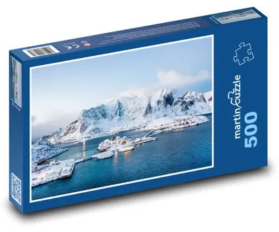 Obrázek produktu pro Puzzle 500 Norsko - Lofoty, zimní krajina - martinpuzzle
