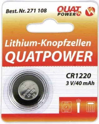 Produktbild von Lithium-Knopfzellen QUATPOWER, CR1220