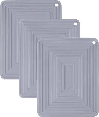 Obrázok produktu pre Silikónové podložky pod hrnce odolné voči teplu, 30 x 25 cm, sivé, protišmykové
