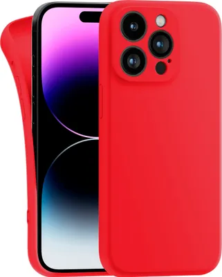 Produktbild von Hülle für Apple iPhone 14 Pro Max - Handyhülle mit Kameraschutz Cover aus Silikon in Rot