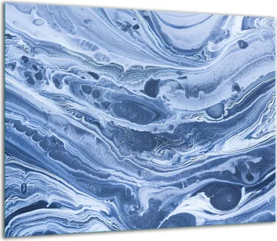 Produktbild von Herdabdeckplatten Glaskeramikkochfeld-Abdeckung Spritzschutz Glas 60x52cm Marmor Blau
