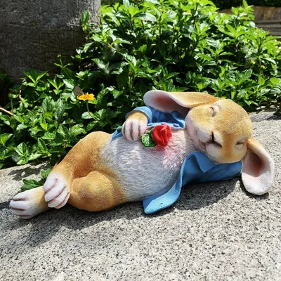 Produktbild von Gartenfigur Hase und Osterhase - Außendekoration - Blau