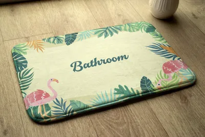 Produktbild von Badteppich Saugfähige - Badezimmer Teppich - Rutschfester Badvorleger Badematte - 75x45 cm - Tropische Tiere