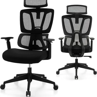 Image de Siège de bureau ergonomique - Chaise de bureau - Siège de travail - Chaise pivotante - Siège de bureau réglable