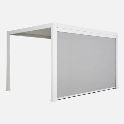 Immagine prodotto di Pergola bioclimatica 3x4m in alluminio + tenda da sole 4m, Bianco