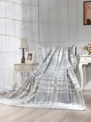 Produktbild von Wohndecke 160x200 cm Grau-Weiß, Sesseldecke, Sofadecke, Schlafdecke