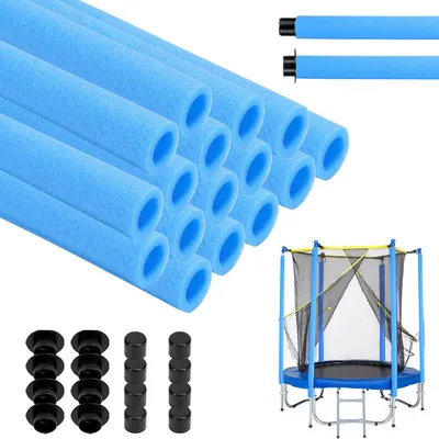 Immagine prodotto di Jayseuw Trampolino Schiuma 92 cm Tubi in schiuma Imbottitura in schiuma Protezione per aste (blu, 16 pezzi)