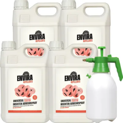 Produktbild von Envira Universal Effect Insekten Abwehrspray 4x5L mit Drucksprüher- EXTRA Starke Formel