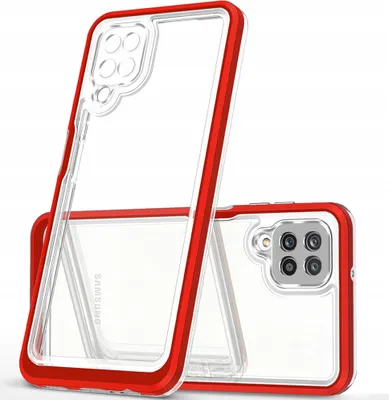 Obrázok produktu pre Priehľadný kryt Etui s rámom pre Samsung Galaxy A12 Red