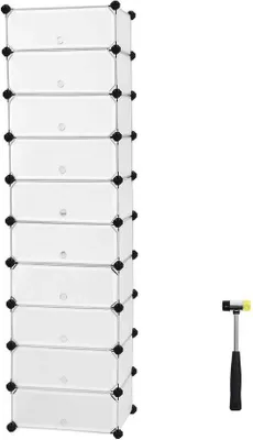 Produktbild von Schuhregalanlage für 20 Paare Schuhe - 10 Schubbilder - Schuhwäsche - 43 x 31 x 173 cm