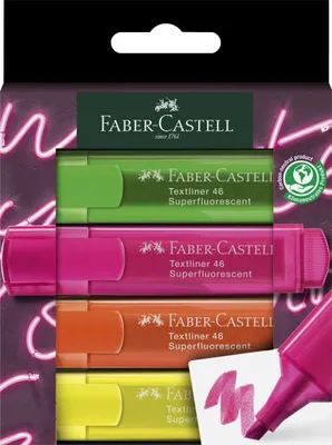 Produktbild von FABER-CASTELL Textmarker 1546 Super Neon 4 Farben