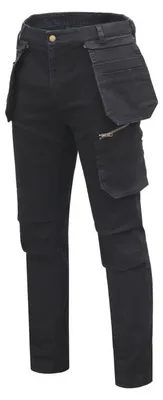 Produktbild von Arbeitshose Herren schwarz Gr. 3XL (58) Högert Technik, 99% Baumwolle/1% Elasthan, elastisch, viele Taschen – ESDORF Bundhose Berufsbekleidung
