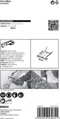 Immagine prodotto di Bosch Expert MetalMax Starlock Max MAII 32 AIT lama da taglio a tuffo per utensili multifunzione 70 x 32 mm - 2608900022