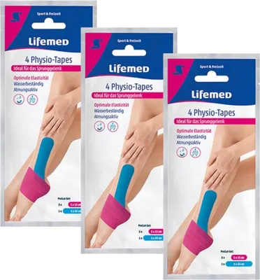 Produktbild von 3x  Lifemed Physio Tapes Fuß - Sprunggelenk 3x 4 Tapes