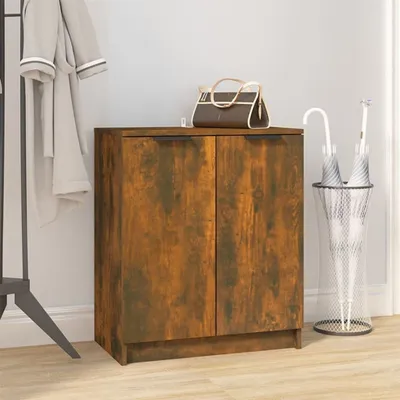 Produktbild von vidaXL Botník kouřový dub 59x35x70 cm odvozený výrobek ze dřeva