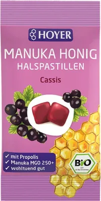 Obrázok produktu pre HOYER - Manukový med na cmúľanie hrdla Cassis - 30g