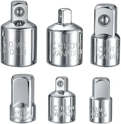 Produktbild von Adapter Satz, 6-tlg Stecknussadapter Set, Stecknuss Adapter, Stecknuss-Adapter für Ratschen, Nuss, 1/4 auf 3/8, 3/8 auf 1/4, 3/8 auf 1/2, 1/2 auf 3/8, 1/2 auf 1/4, 1/4 auf 1/2
