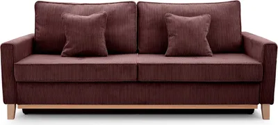 Produktbild von BETTSO Sofa mit Schlaffunktion und Bettkasten Couch Schlafsofa Federkern Sofagarnitur Polstersofa Wohnlandschaft mit Bettfunktion RISA Rotwine