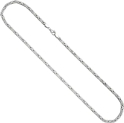 Produktbild von 3,9mm Kette Halskette Königskette aus 925 Silber rhodiniert 55cm