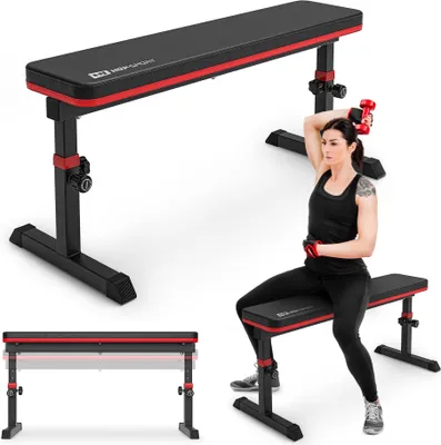 Produktbild von Hop-Sport Hantelbank HS-1025 klappbar & verstellbar – Trainingsbank für Zuhause, Krafttraining, bis 200 kg Belastbarkeit, höhenverstellbar
