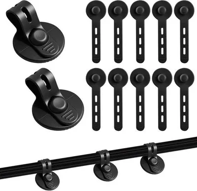 Produktbild von Famanu Kabelclips 12 Stück verstellbar - selbstklebende Silikonhalter für Kabelmanagement