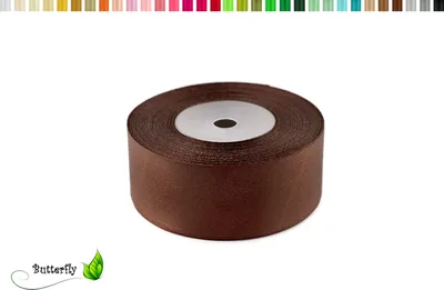 Produktbild von Satinband 38mm x 32m Rolle, Farbe:135 braun