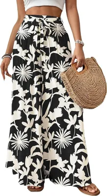 Produktbild von Damen Palazzo Hose mit Blumenmuster