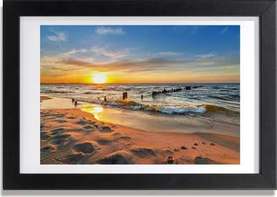 Produktbild von Bild 30x20 MDF-Rahmen, Wandkunst Sonnenuntergang am Strand