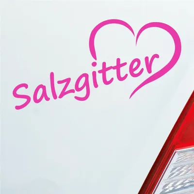 Produktbild von Auto Aufkleber Salzgitter Herz Stadt City Liebe Love 17,5x8 cm Pink Sticker Heckscheibenaufkleber