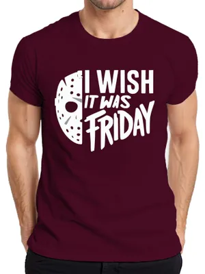 Obrázek produktu pro Freitag13 Grusel Halloween Herren T-Shirt, Burgundy, S