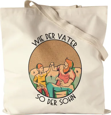 Produktbild von Wie Der Vater So Der Sohn Jutebeutel Stoffbeutel Canvas  Gaming Konsole Controller Zocken Spielen Geschenkidee