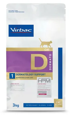 Produktbild von Virbac Cat Dermatology Support 3kg Trockenfutter für Katzen bei Dermatose Haarausfall Hautentzündungen