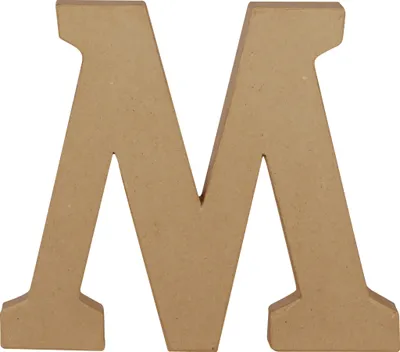 Produktbild von Décopatch 3x Pappmaché Kraft, Großbuchstabe M 20cm - Kartonbraun AC864C