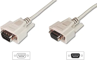 Produktbild von DIGITUS Datatransfer Verlängerungskabel,DSub9/St-DSub9/Bu,3m