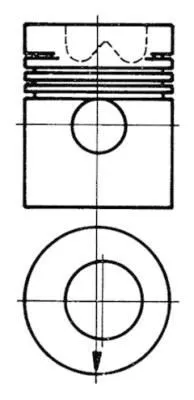 Produktbild von KOLBENSCHMIDT Kolben 93175600, Zylinderbohrung 101,05 mm, Kompressionshöhe 70,3 mm