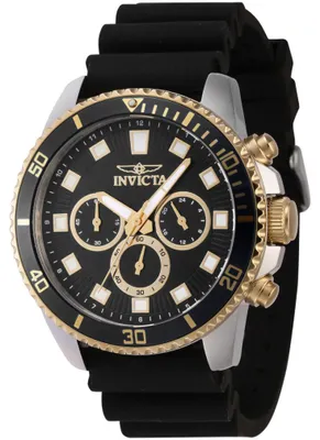 Produktbild von Invicta Quarz Chronograph Uhr 45 mm 10 ATM wasserdicht Leuchtschicht teilvergoldet