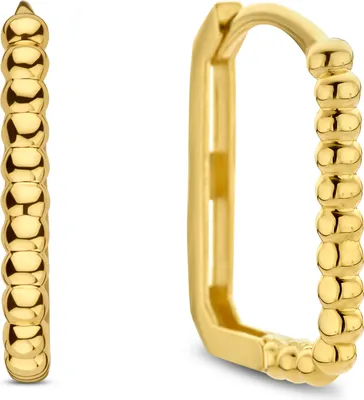 Produktbild von New Bling 9NBG-0751 Gold-Ohrringe Rechteckig - Ohrringe - Kugeln - 15x11mm - 2mm breit - 15mm Länge - 14 Karat - Gold