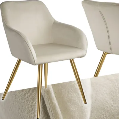 Produktbild von tectake® Esszimmerstuhl Marilyn gepolstert, in Samtoptik 58 x 62 x 82 cm