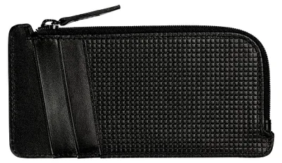 Produktbild von Paris Kartenetui mit Münzfach Schwarz – Moderne Brieftasche aus feinem Leder mit Prägung – Kreditkartenetui mit 3 Steckfächern und Reißverschlussfach