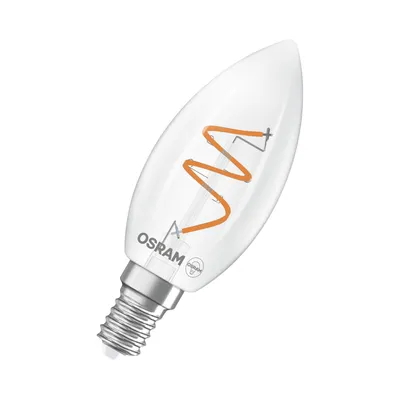 Zdjęcie produktu dla OSRAM Vintage 1906 Classic to ciepłobiała, ściemnialna lampa LED w kształcie mini świeczki ze spiralnym żarnikiem. Oferuje moc 3,1 W, 300 lm, oprawkę E14, przezroczyste szkło, średnicę 35 mm, 2700 K.
