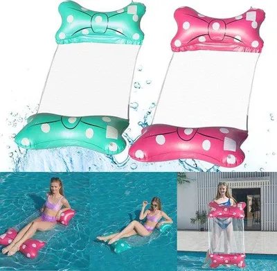 Immagine prodotto di Piscina gonfiabile con 2 amache acquatiche - Materasso gonfiabile 4 in 1 per adulti e bambini
